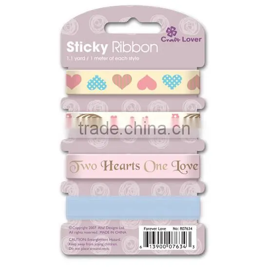 Polyester Organza Self Adhesive For Scrapbook DIY Craft Gift Printed Wedding Sticky Ribbon Set photo-5