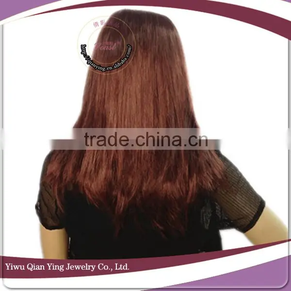 Cheap Wholesale Chocolate Color Straight Synthetic Fiber Party Wigs photo-3