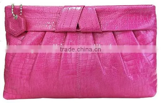 Luxury Good Quality Leather Clutch Exquisite Embossed Crocodile Large Evening Clutch Vintage Bright Soft Handbag photo-3