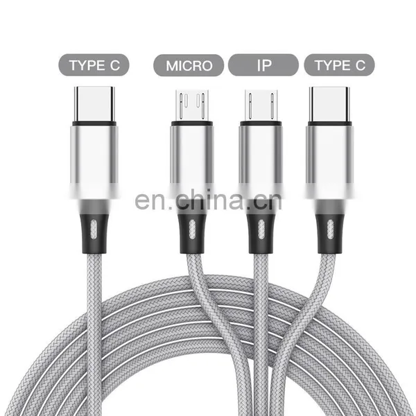 Wholesale 3 in 1 Usb Charger Cable Multiple Micro Usb Cable Type-c USB Charging Data Cable photo-4