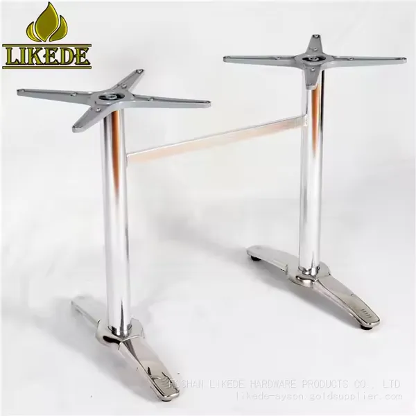 Hot Sale Low Price Double Legs Steel Pipe Table Base 304# Stainless Steel Table Frame photo-2