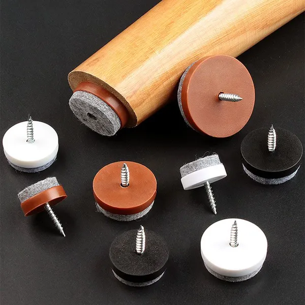 Chair Leg Floor Protectors Felt Chair Glides Tap-On Felt Furniture Pads Guaranteed to Stay On,Round Chair Sliders