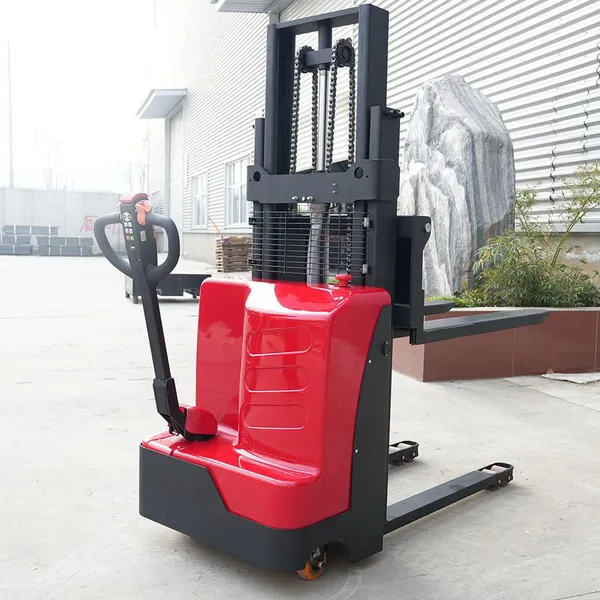 Electric Stacker Pallet Jack Straddle Legs Forklift 1.5ton 5.5m Lifting Height with Adjustable Forks for Material Lift