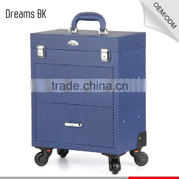 Factory Wholesale Makeup Artist Trolley Beauty Box Makeup Organizer Handbags With Drawings photo-2
