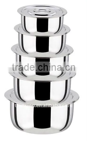 Indian Pots 5pcs Stockpot Set Stainless Steel Stockpots