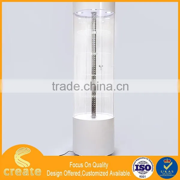 Rotating Transparent Glass(acrylic) Metal/aluminum Showcase for Your Products Displaying photo-3