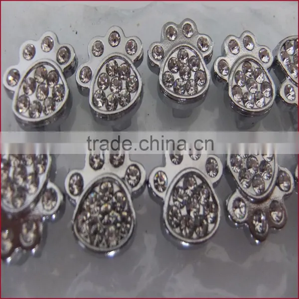 Compet Rhinestone Metal Zinc Alloy Jewelry Paw Print 10mm Slide Charms photo-4