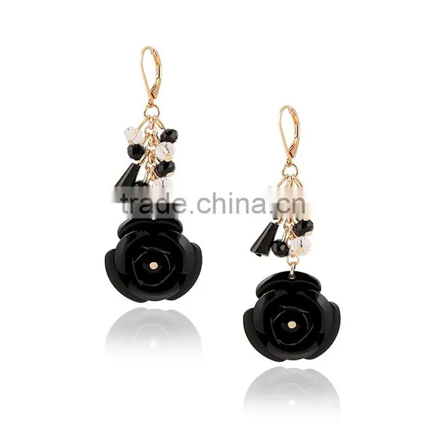 2016 Latest Design Wholesale Price Women Elegant Enamel Flower Drop Earring photo-2