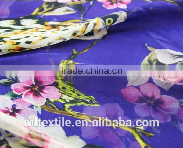 2016 New China Supplier Garments Printed Dyed Silk Chiffon Fabric photo-3