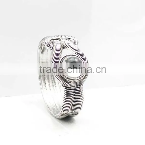 Trendy Stainless Steel Crystal Rhinestone Evil Eye Bracelet Bangle photo-3