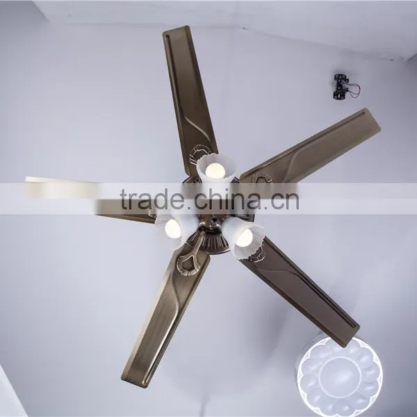 Iron Ceiling Fan, Brushed Bronze photo-3
