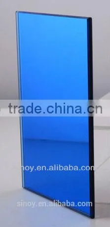 Decorative Blue Colored Mirror Glass, Blue Tinted Mirror Glass photo-4