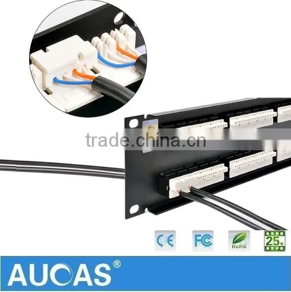 Aucas Taiwan Brand RJ11 Communication Cable Patch Panel 50 Port For Telephone Cable Hot Price