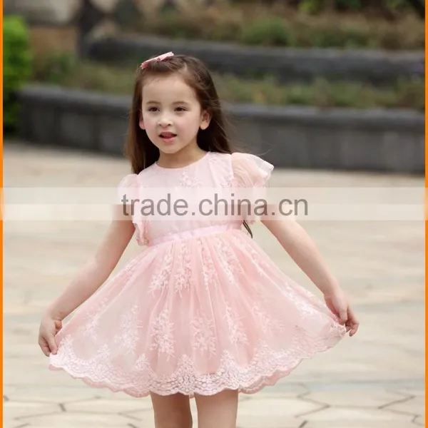 The 2016 Summer Children's Clothing Factory Direct Number of Customized Short Sleeved Dress 63L84 Lace Dress photo-2