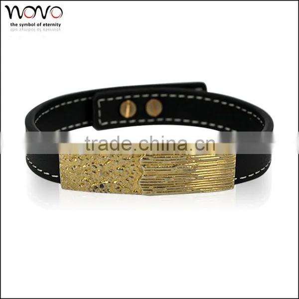Dongguan Jewelry Factory Stainless Steel Male Leather Braceletmen Fashion Bracelet photo-4