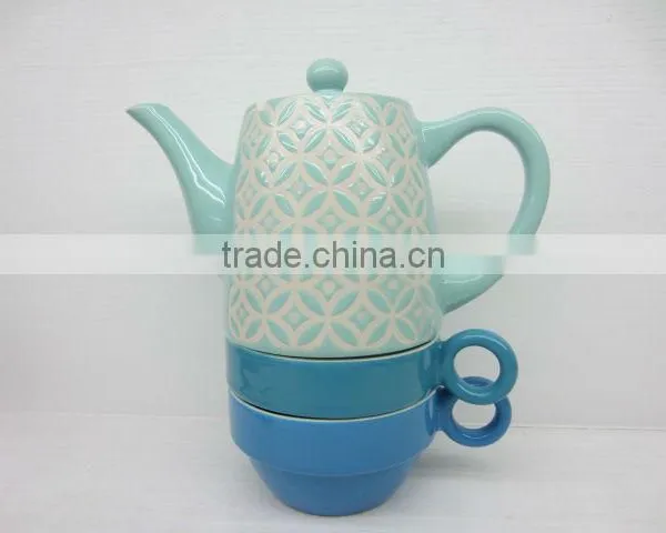 Hand Painting Ceramic Tea for Two