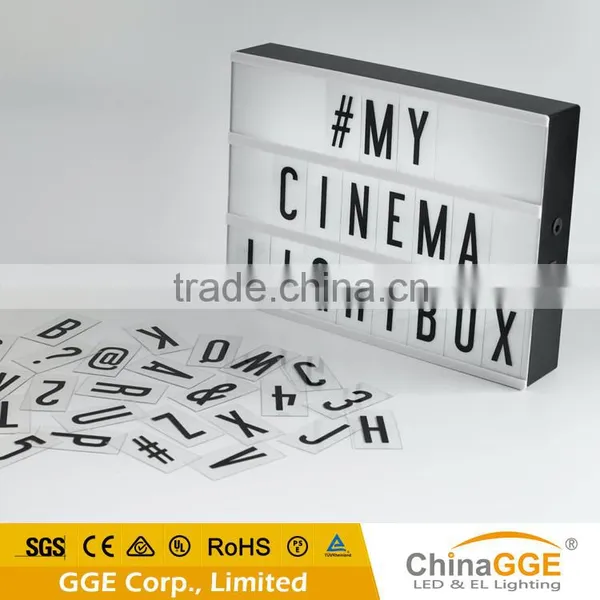 Chi-buy Battery Powered Cinematic Lightbox Vintage Cinema With 85 Interchangeable Letters Numbers and Characters