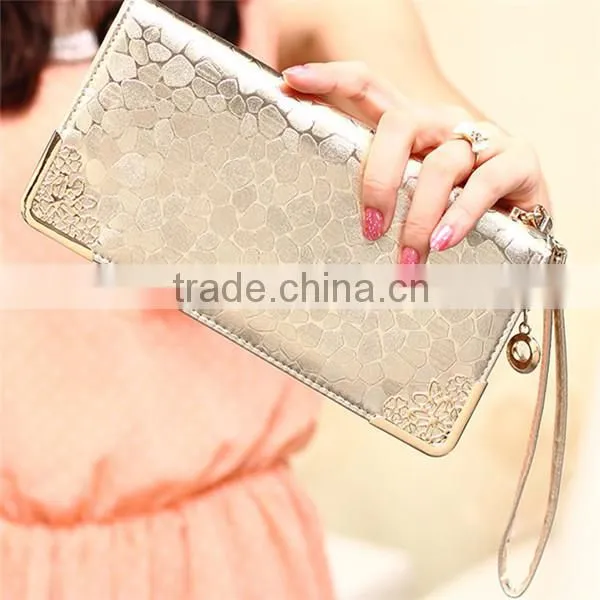 Elegant PU Leather Woman Bling Wallet Laides Latest Handbag Purse photo-4