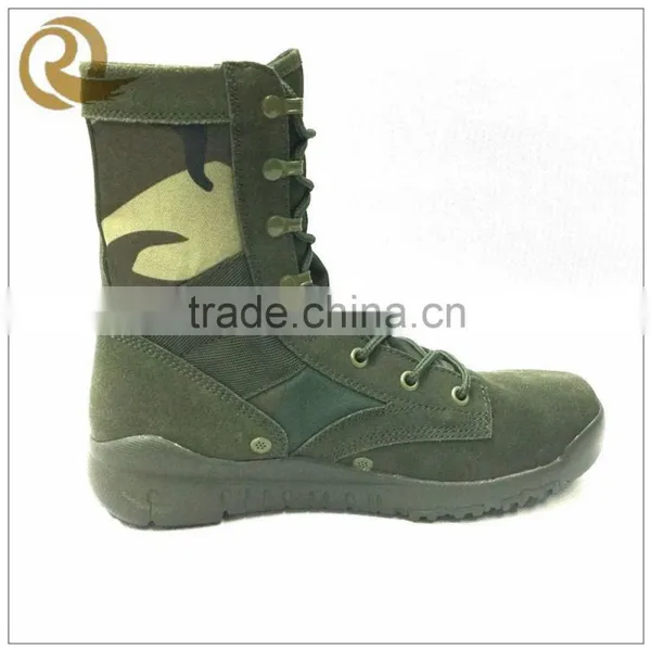 High Quality Army Man Leather Lightweight Green Military Boots photo-2