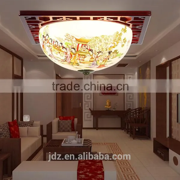 Modern Vintage Porcelain Chandelier Ceramic Wood Celling Light photo-4