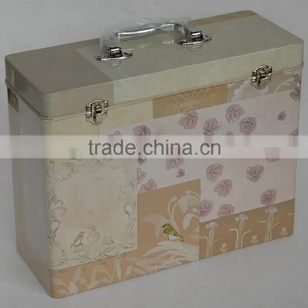 Tin Box With One Handle and Two Lock Tool Storage Tin Box Packing Tin Box photo-2