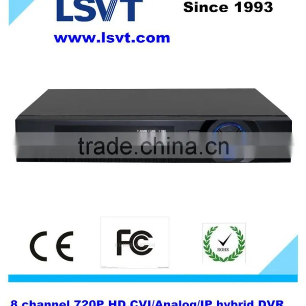 8 Channel 720p HDCVI/Analog/IP Hybrid H.264 DVR, Support 3G, WIFI, Onvif, With 1 HDD to 4tb, 2 USB, 1HDMI 1 VAG Output