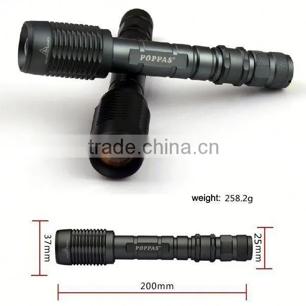 V5-858 High Quality XM-L T6 Led High Power Torch Zoomable Waterproof LED Torch Light photo-6