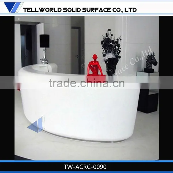Fancy Style Office Furniture Artificial Marble Reception Counter Design photo-4