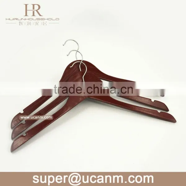 HRW-3010M Walnut Finish Cheep Wooden Clothes Coat Hanger photo-3