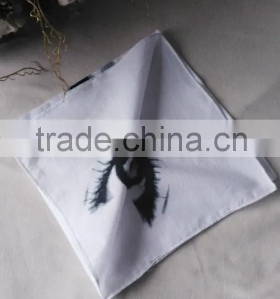100% Cotton Water Print Touch Soft White Handkerchiefs photo-3