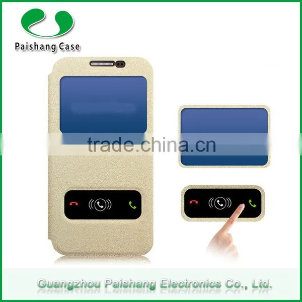 Sand pattern PU leather two window anti-friction waterproof case cover with sucker buckle for Samsung galaxy J7