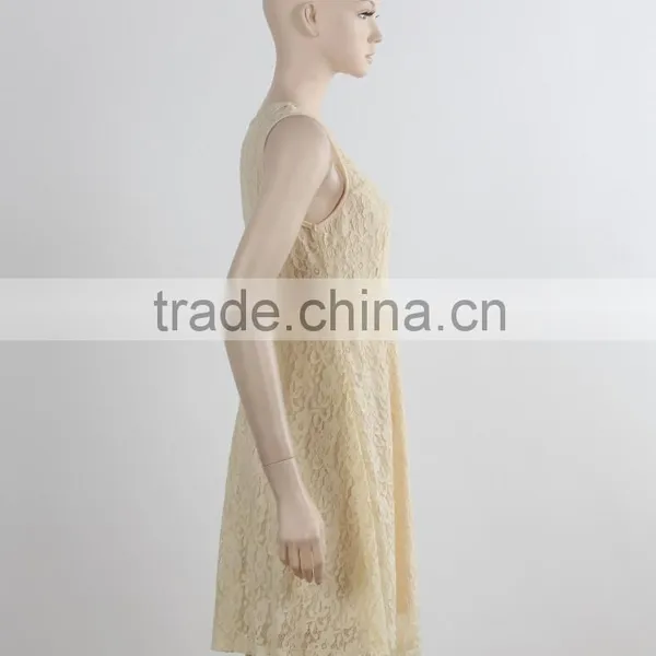 F5S12062 Plain Women Lace Dress Fashion Design photo-2