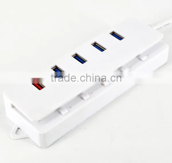 Super Speed Usb 3.0 Hub, 5 Port Usb 3.0 Hub With Individual On/off Switches , 4 Port USB HUB +1 Quick Charging Port photo-5