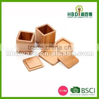 High Quality Bamboo Salt Storage Box, Spice Holder photo-3