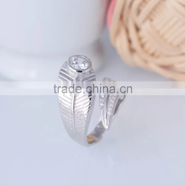 Snake Tail Shaped Ring With One White Zircon Open Ended Design photo-4