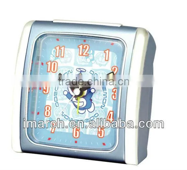 blue square cartoon alarm clock,customized clock