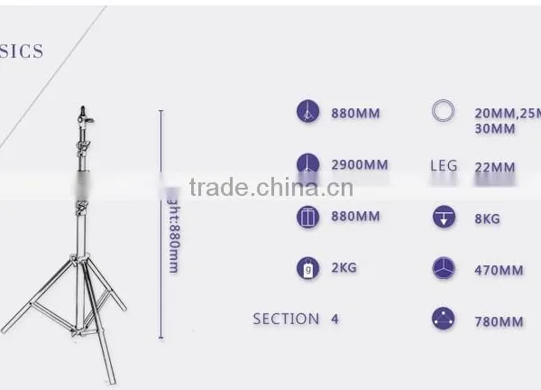 Factory Supply Multi-function 2.8m Flexible Air Cushion Light Stand With Enlarging Diameter photo-3