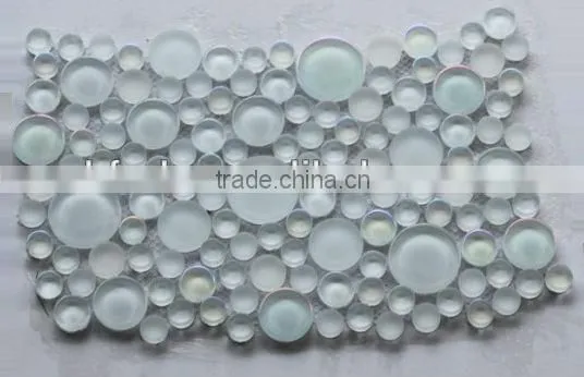 Light Blue Glass Tile Round Mosaic