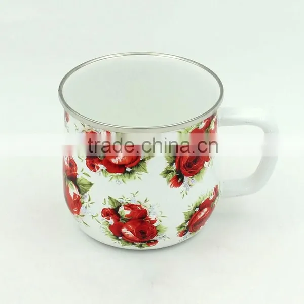 2016 New Flower Printing Carbon Steel Custom Made Enamel Camping Mug photo-6