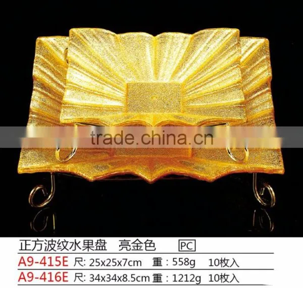 Plastic Colorful Fruit Serving Tray With Stainless Steel Holder photo-6