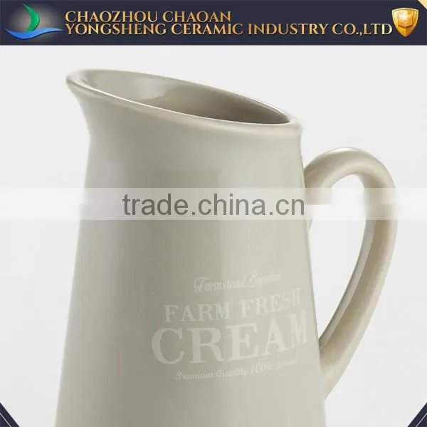 Wholesale Big Size Glazed Ceramic Pitcher With Decals for Home photo-2