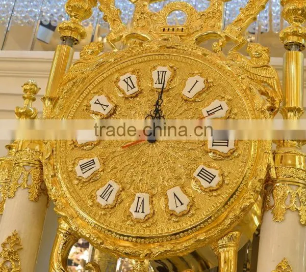 Antique 3 Meters Grandfather Clock, Luxury 24K Gold Copper Standing Clock, Home Decorative Grandfather Clock photo-4