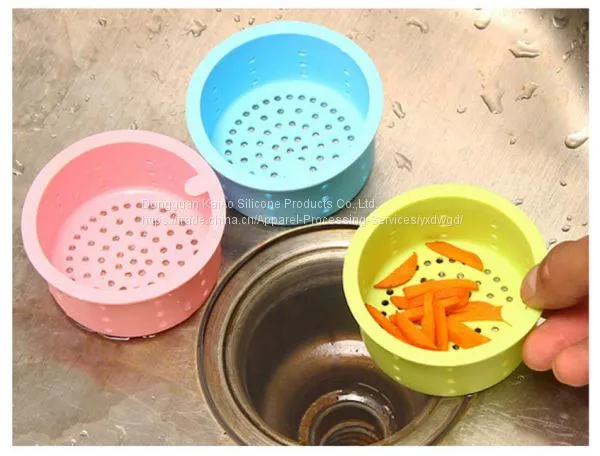 Candy Color Round Silicone Sink Drain Filter for Kitchen