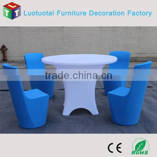 Waterproof PE Plastic Illuminated Led Bar Chairs Stool for Wedding and Event photo-4