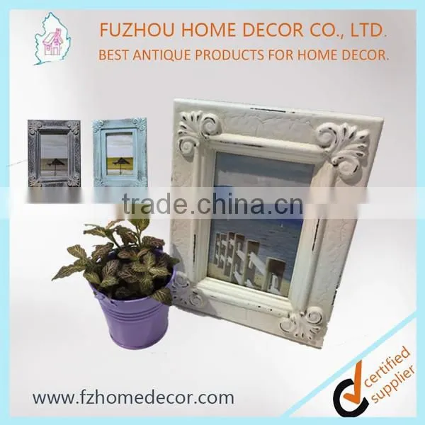 White Color Photo Picture Frame With Smooth Surface and Crack Painting Frame photo-4