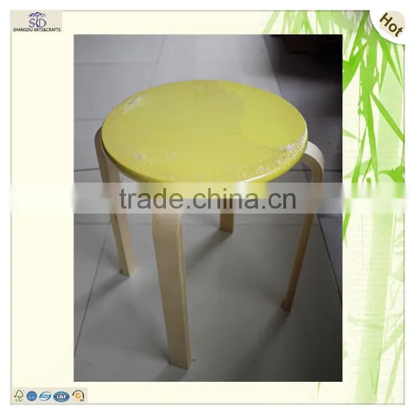 Solid Funny Diy Easy Installing Pine Wooden High Stool photo-4