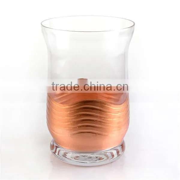 High Quality Glass Hurricane and Glass Candle Holder With Cooper photo-2