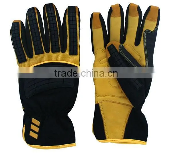 Deerskin Anti Impact Oil and Gas Safety Gloves for Workman With Best Price