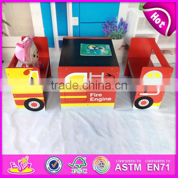 Многофункциональный детский письменный стол с креслом 2015 года, забавный письменный стол и кресло для детей, симпатичный деревянный стол и кресло в стиле автомобиля WO8G143 photo-3