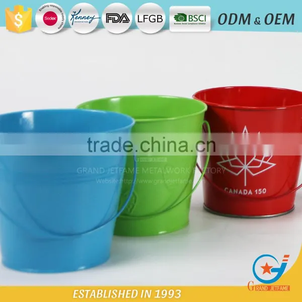 Garden Iron and Zinc Powder Coated Galvanized Flower Bucket Metal Bucket Plant Pots photo-3